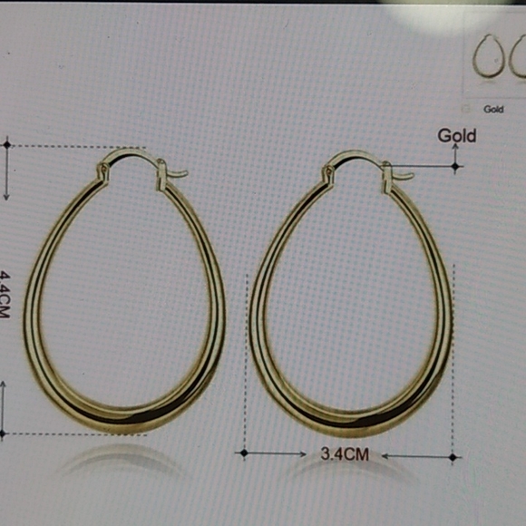 1.5 Silver Oval Hoop Earrings - Picture 3 of 4